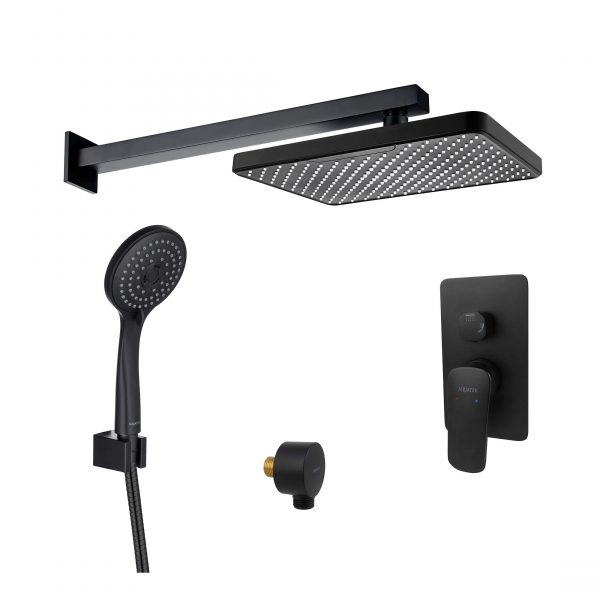 Акватек - Комплект для душа Aquatek Вега AQ1072MB 4 в 1 AQ1046MB+AQ2081MB+AQ2454MB+AQ2010MB, черный матовый