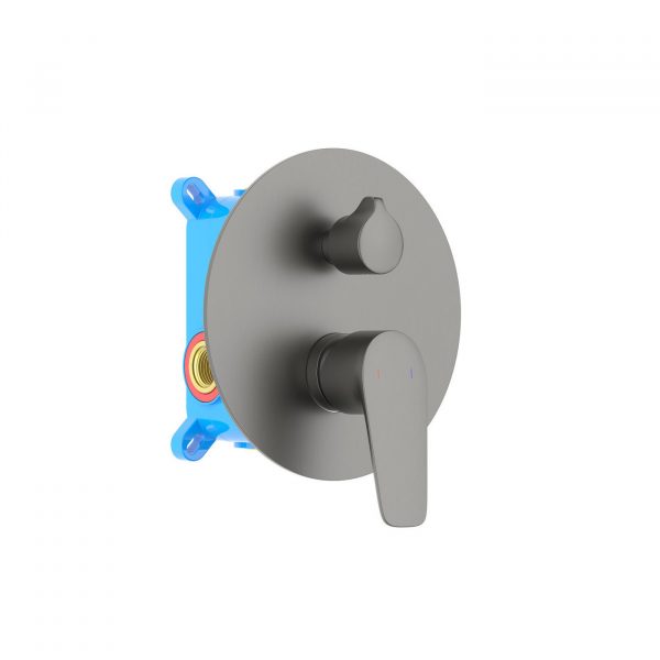 Акватек - Смеситель для ванны 2 режима, (внешняя и скрытая часть) AQUATEK, оружейная сталь AQ1146MB Бетта