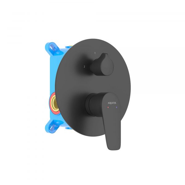 Акватек - Смеситель для ванны 2 режима, (внешняя и скрытая часть) AQUATEK, матовый черный AQ1146MB Бетта