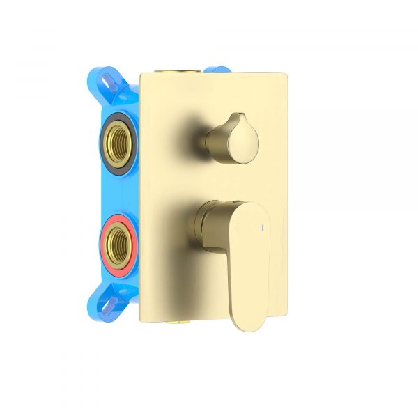 Акватек - Смеситель для ванны 3 режима (внешняя и скрытая часть) AQUATEK, шлиф.золото AQ1247BG Оберон