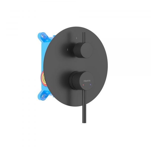Акватек - Смеситель для ванны 2 режима, (внешняя и скрытая часть) AQUATEK, матовый черный AQ1346MB Европа