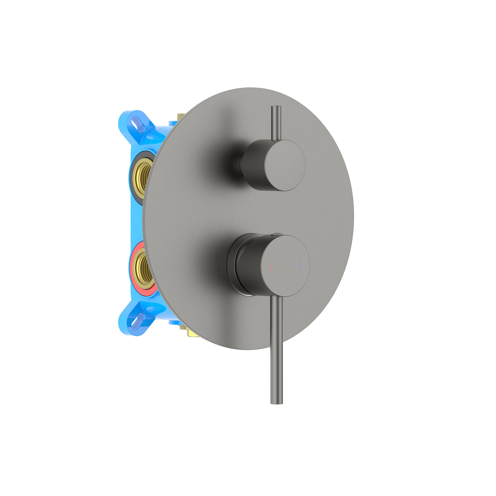 Смеситель для ванны 3 режима (внешняя и скрытая часть) AQUATEK, оружейная сталь AQ1347BGM ЕВРОПА