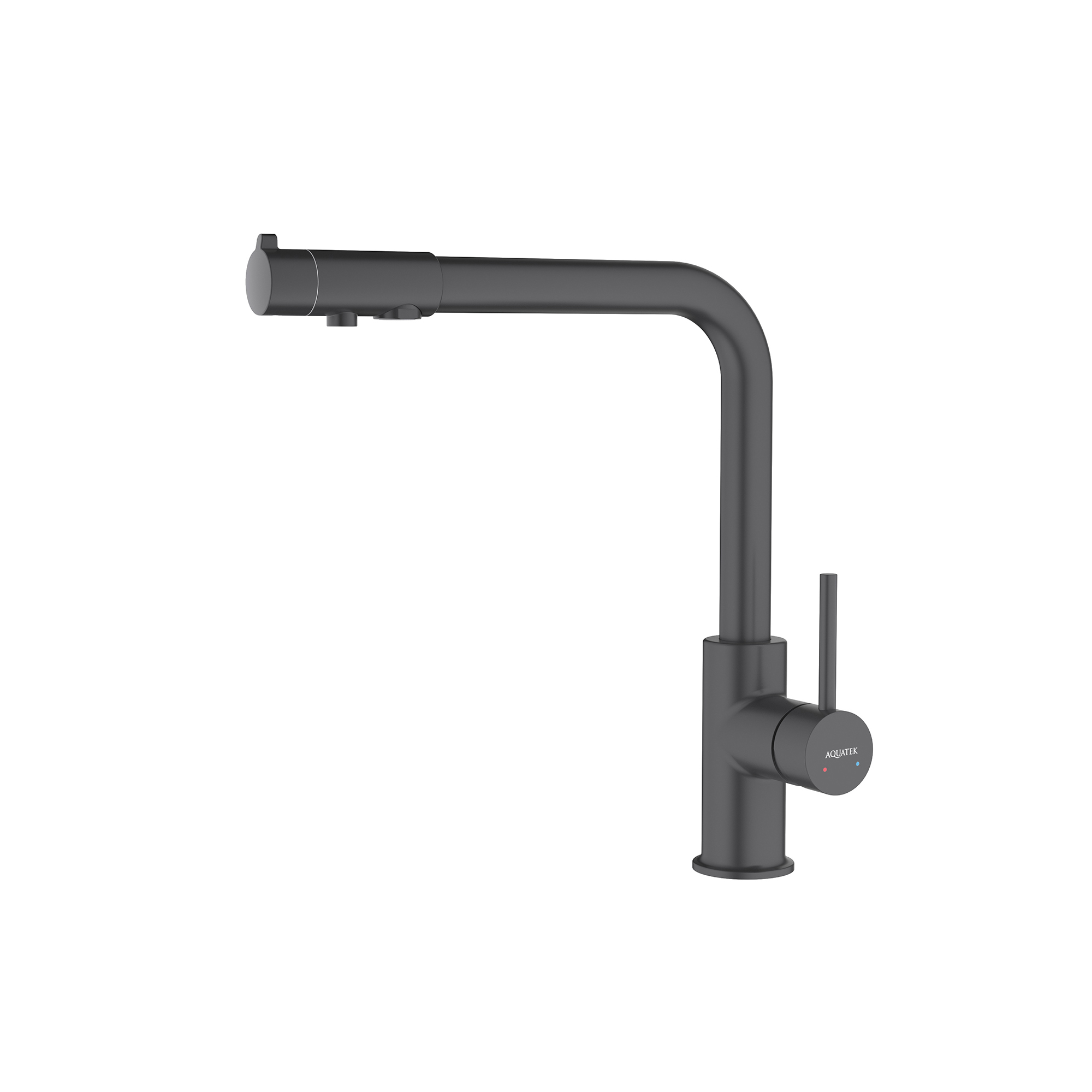 Смеситель для кухни с подключением к фильтру питьевой воды AQUATEK, матовый черный AQ1386MB Европа