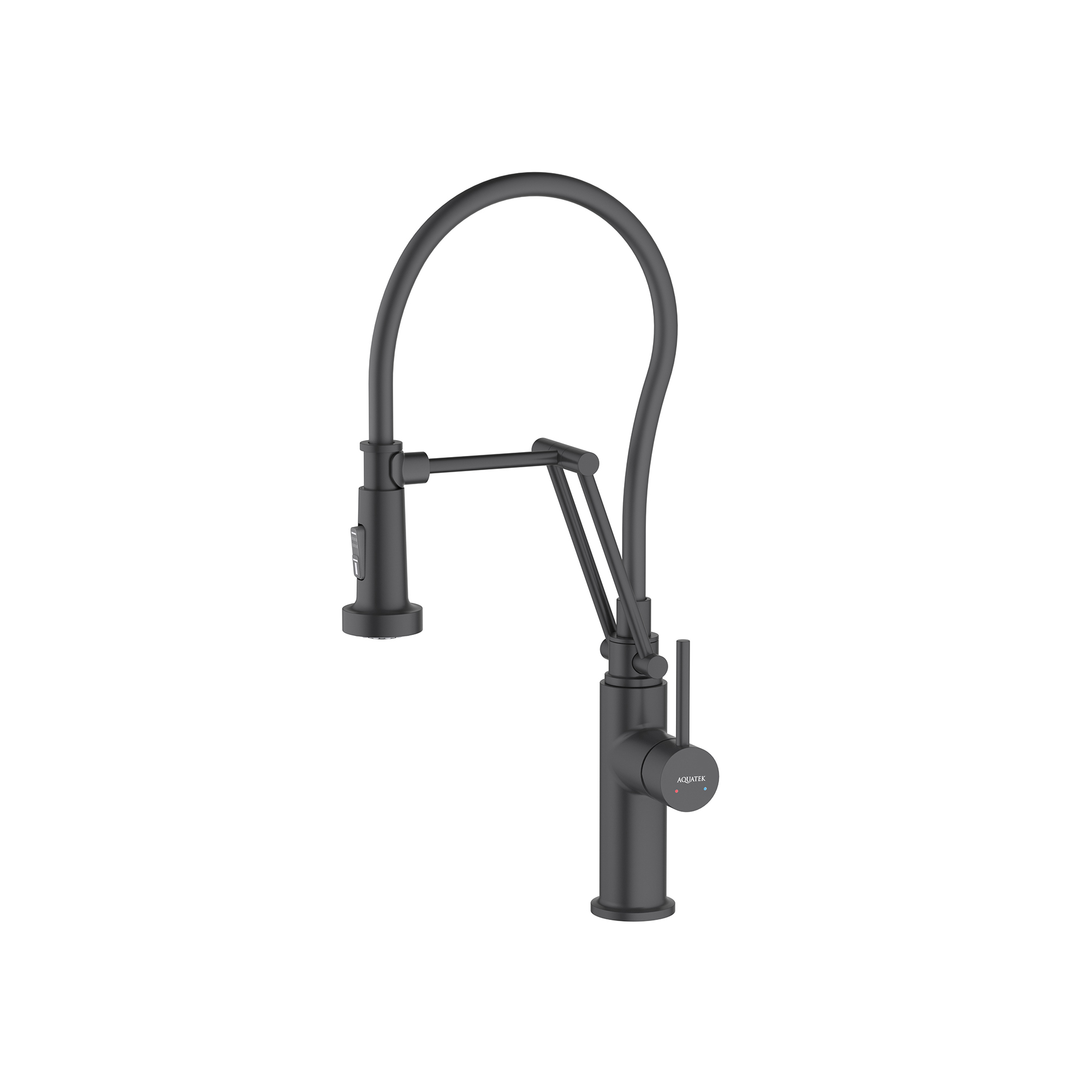 Смеситель для кухни 2 jet (профессиональный), AQUATEK матовый черный AQ1388MB Европа