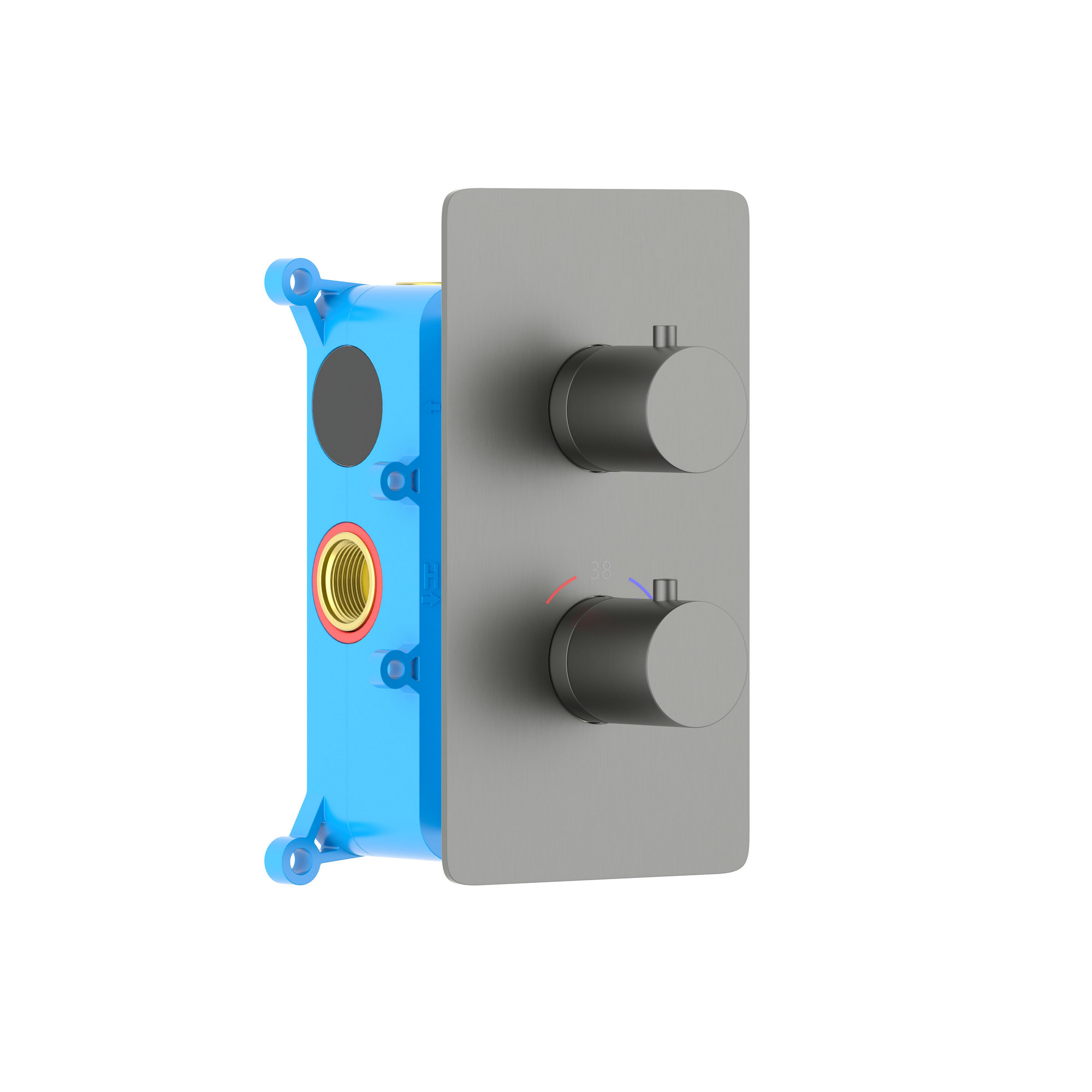 Термостатический смеситель для душа (внешняя и скрытая часть) AQUATEK, оружейная сталь AQ1391BGM Европа