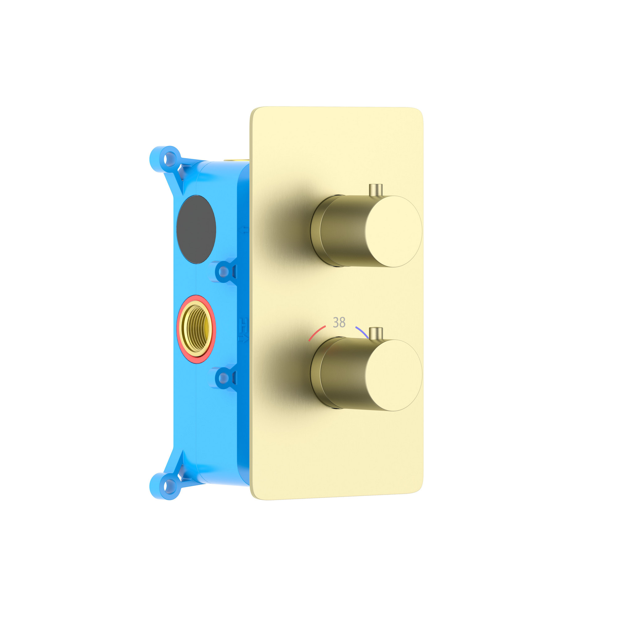 Термостатический смеситель для душа (внешняя и скрытая часть) AQUATEK, шлиф.золото AQ1391BG Европа