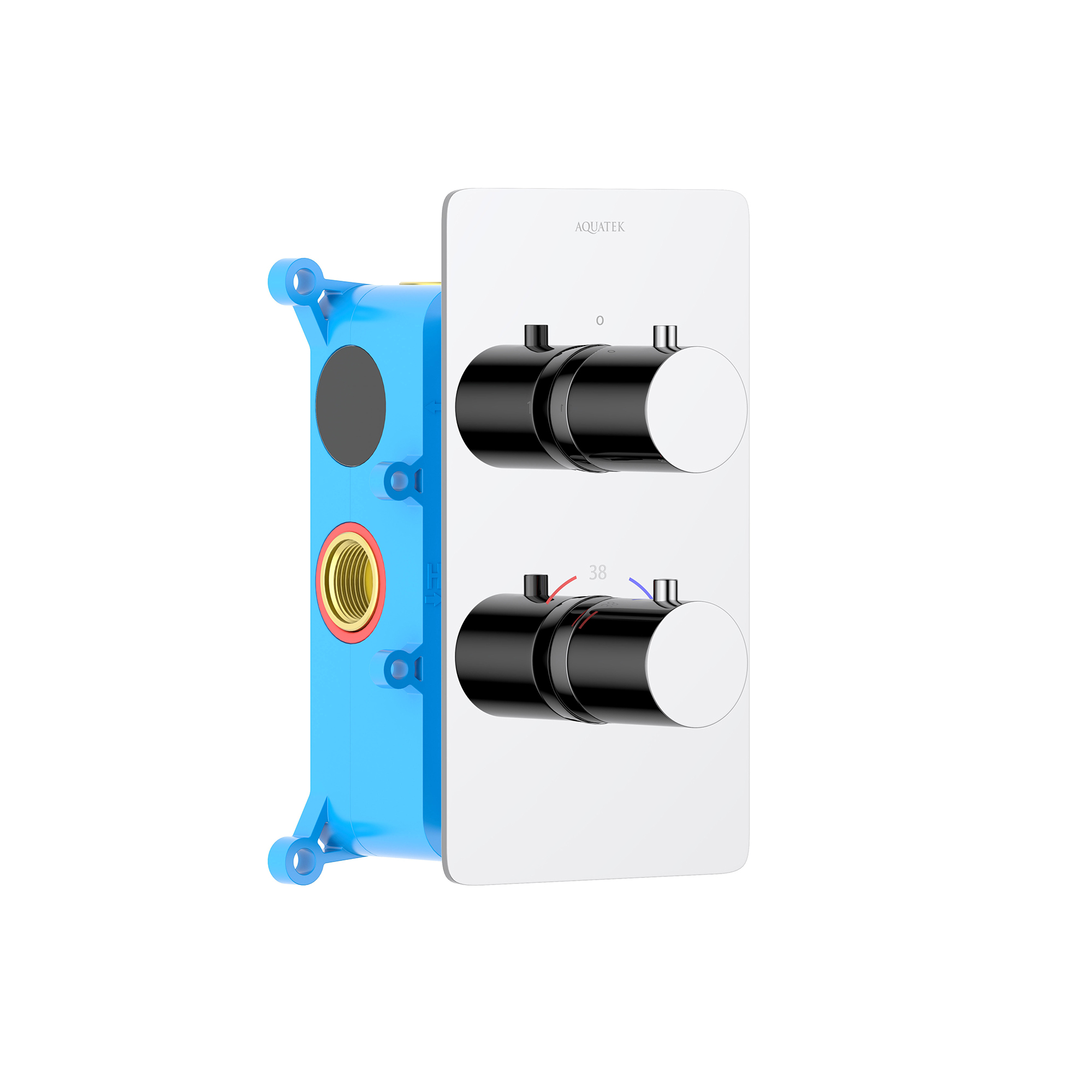 Термостатический смеситель для ванны 2 режима, (внешняя и скрытая часть) AQUATEK AQ1392CR Европа