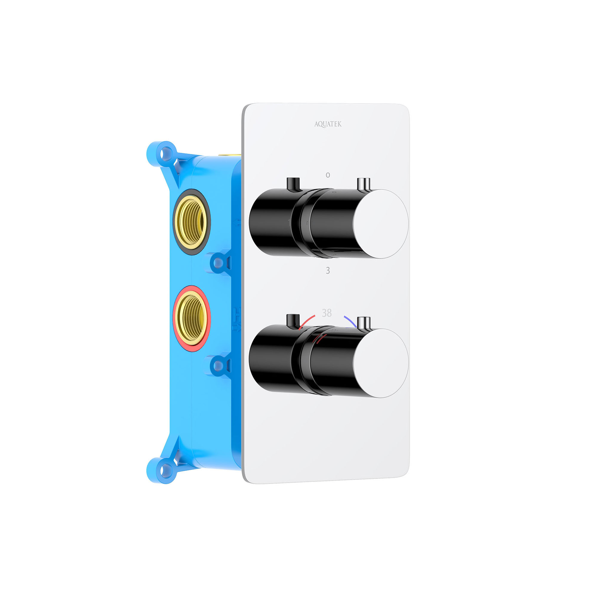 Термостатический смеситель для ванны 3 режима (внешняя и скрытая часть) AQUATEK AQ1393CR Европа