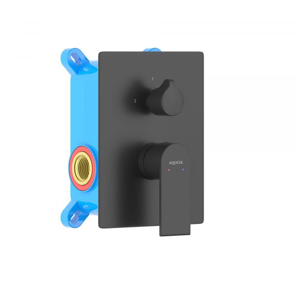 Акватек - Смеситель для ванны 2 режима, (внешняя и скрытая часть) AQUATEK, матовый черный AQ1446MB ира