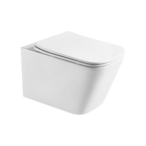 Акватек - Унитаз подвесной безободковый Aquatek ЛИБРА AQ1505T-00 510*345*340, сиденье легкосъемное с микролифтом, смыв ТОРНАДО