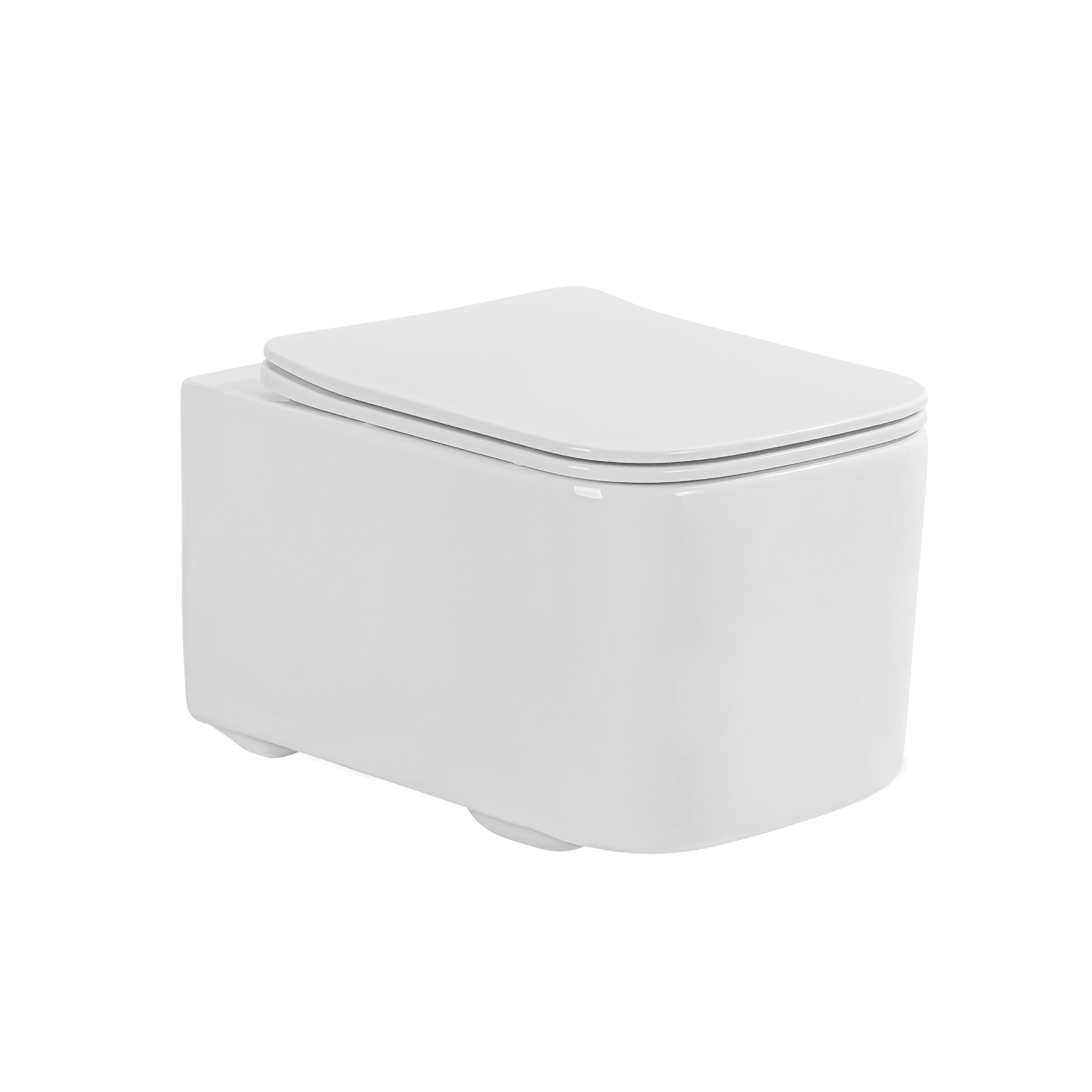 Унитаз подвесной безободковый Aquatek КВАДРО AQ1515T-00 505*345*345, сиденье легкосъемное с микролифтом, смыв ТОРНАДО