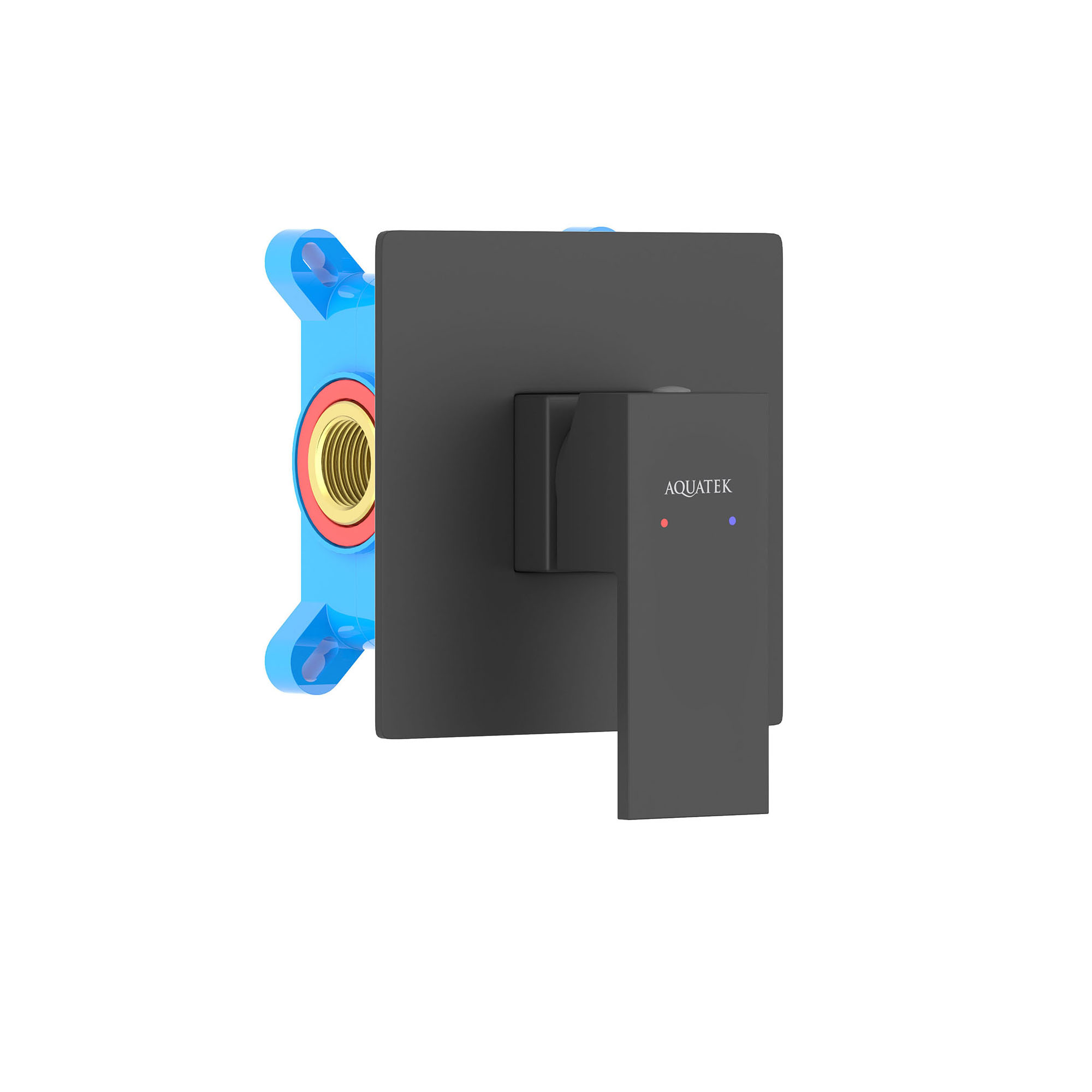 Смеситель для душа (внешняя и скрытая часть) AQUATEK, матовый черный AQ1666MB Либра