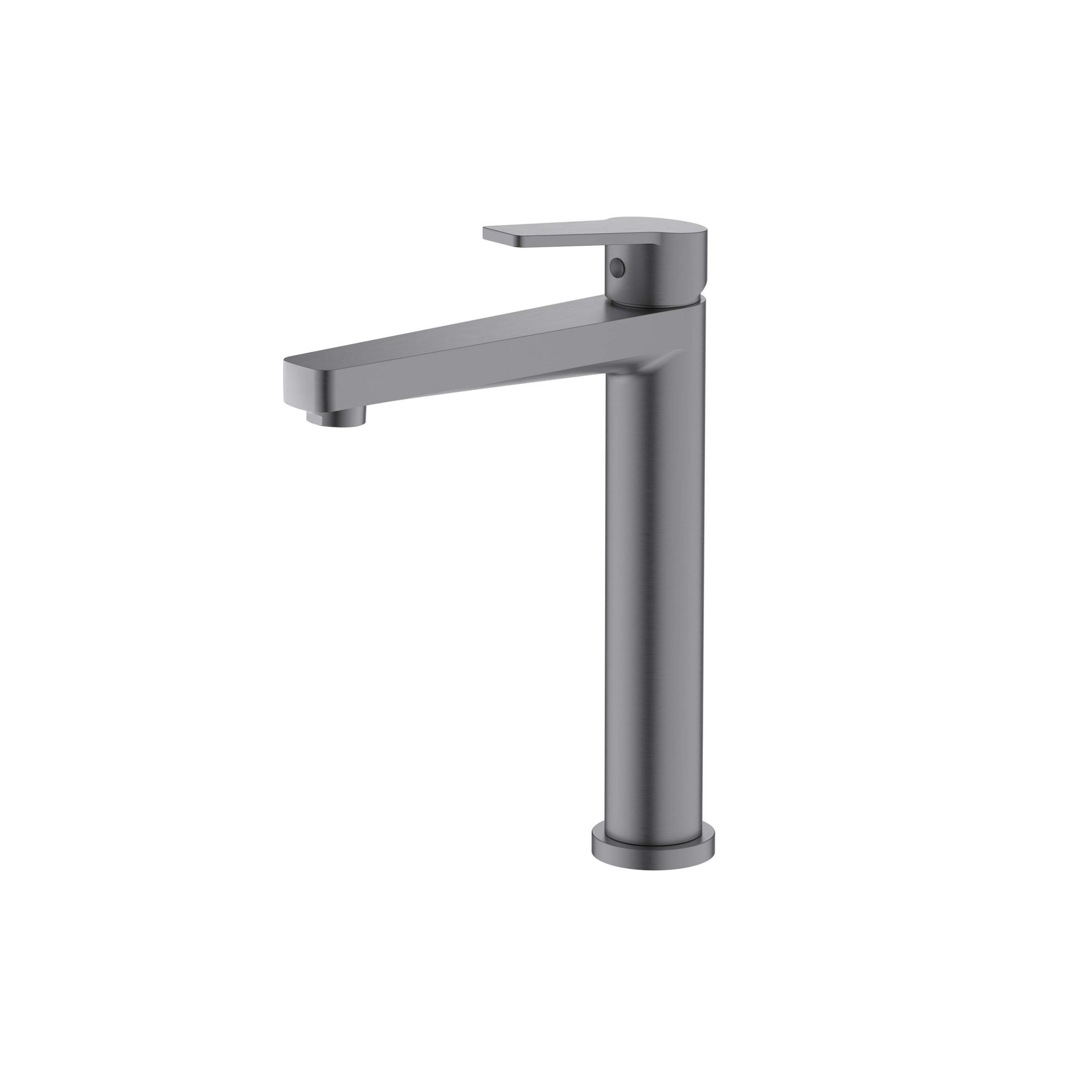 Cмеситель для раковины AQ1704BGM ЛУГАНО высокий 217, без донного клапана, оружейная сталь