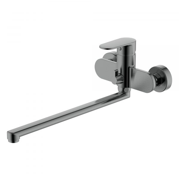 Акватек - Смеситель для ванны с длинным изливом AQUATEK AQ1842BGM Ника, оружейная сталь