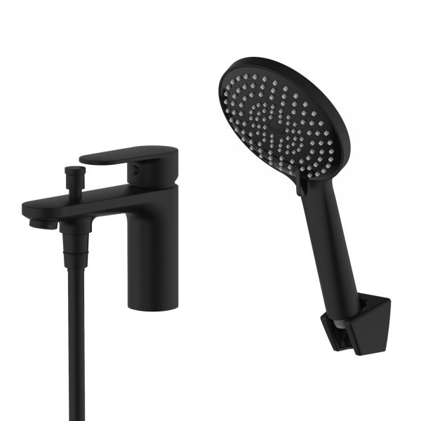 Акватек - Смеситель врезной на борт ванны на 1 отв. AQUATEK AQ1844MB Ника, черный матовый