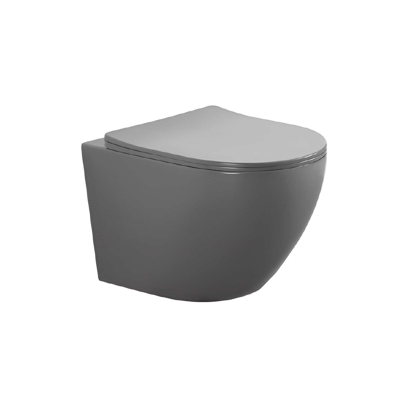 Унитаз подвесной безободковый Aquatek ЕВРОПА AQ1901-MG 525*360*320, серый матовый, с сиденьем Soft Close