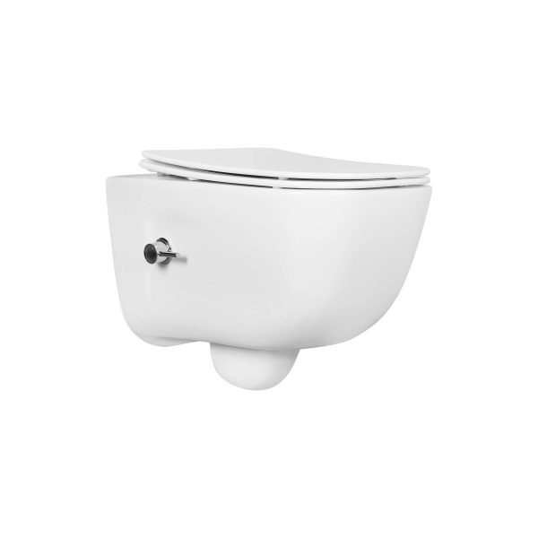 Акватек - Унитаз подвесной с функцией биде безободковый фарфоровый AQUATEK ДИВА AQ2012B-00 510*350*360 мм