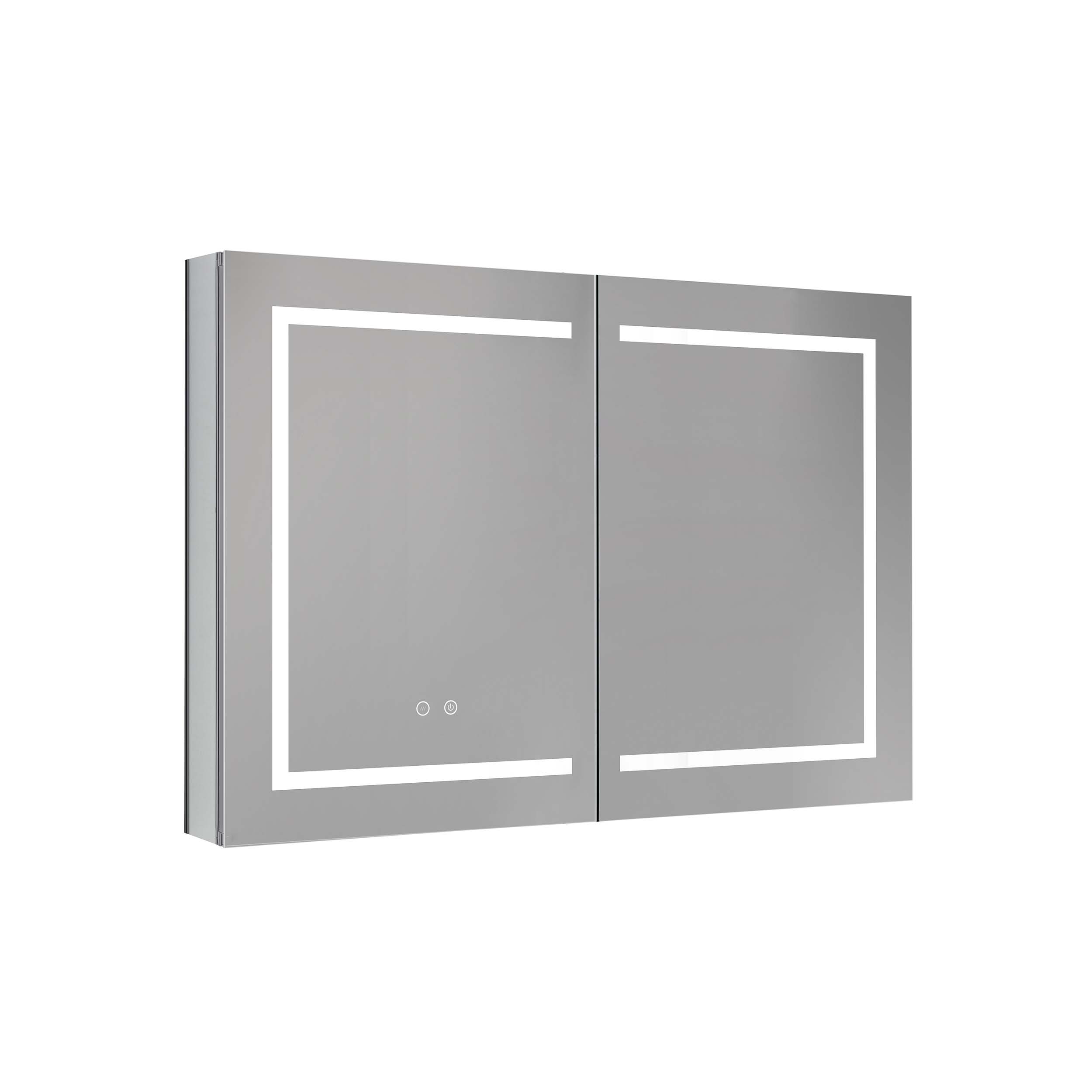 Шкаф зеркало для ванной с подсветкой Aquatek AQ7104-MLC, прямоугольное, сенсорное управление, 1000*700*133