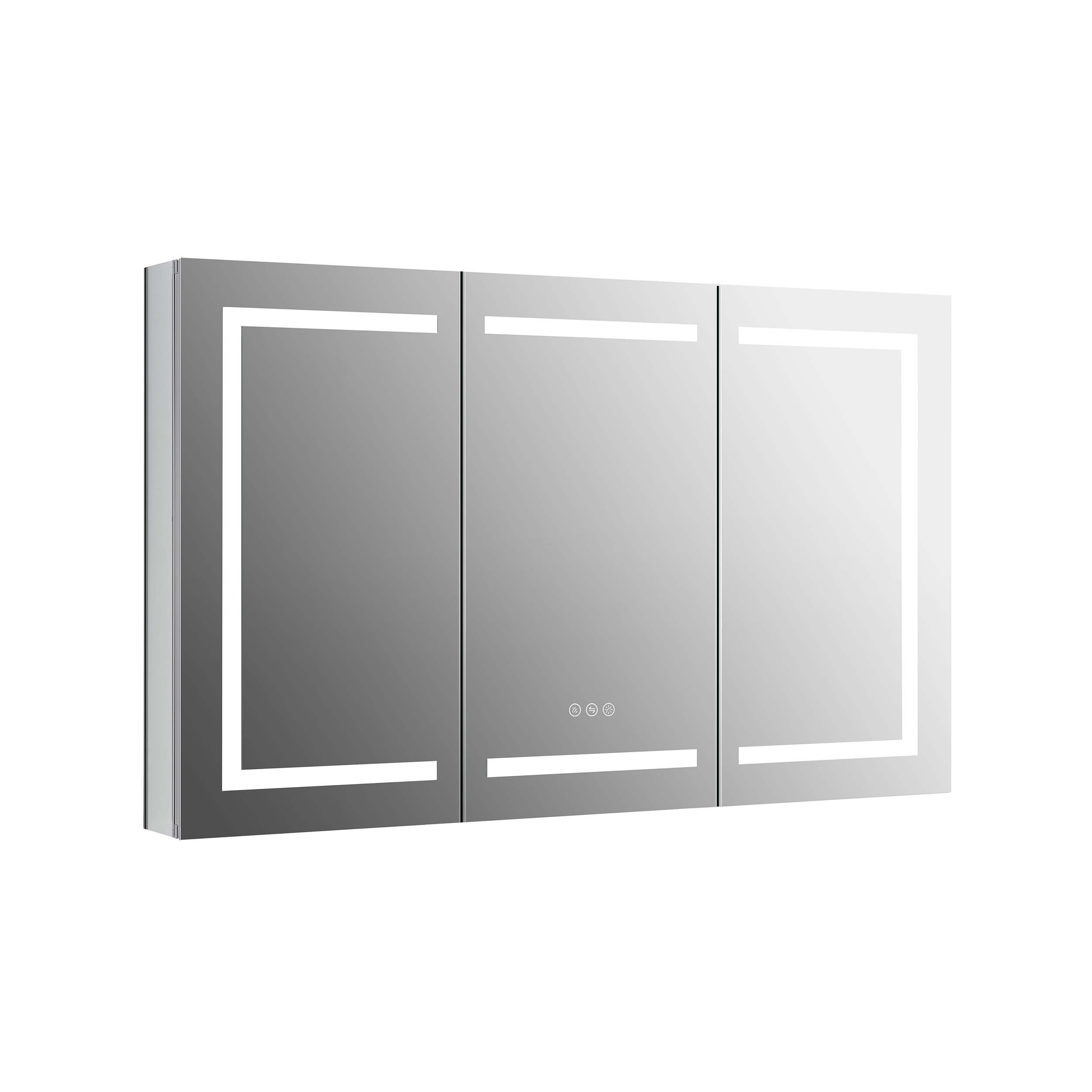 Шкаф зеркало для ванной с подсветкой Aquatek AQ7124-MLC, прямоугольное, сенсорное управление, 1200*700*133