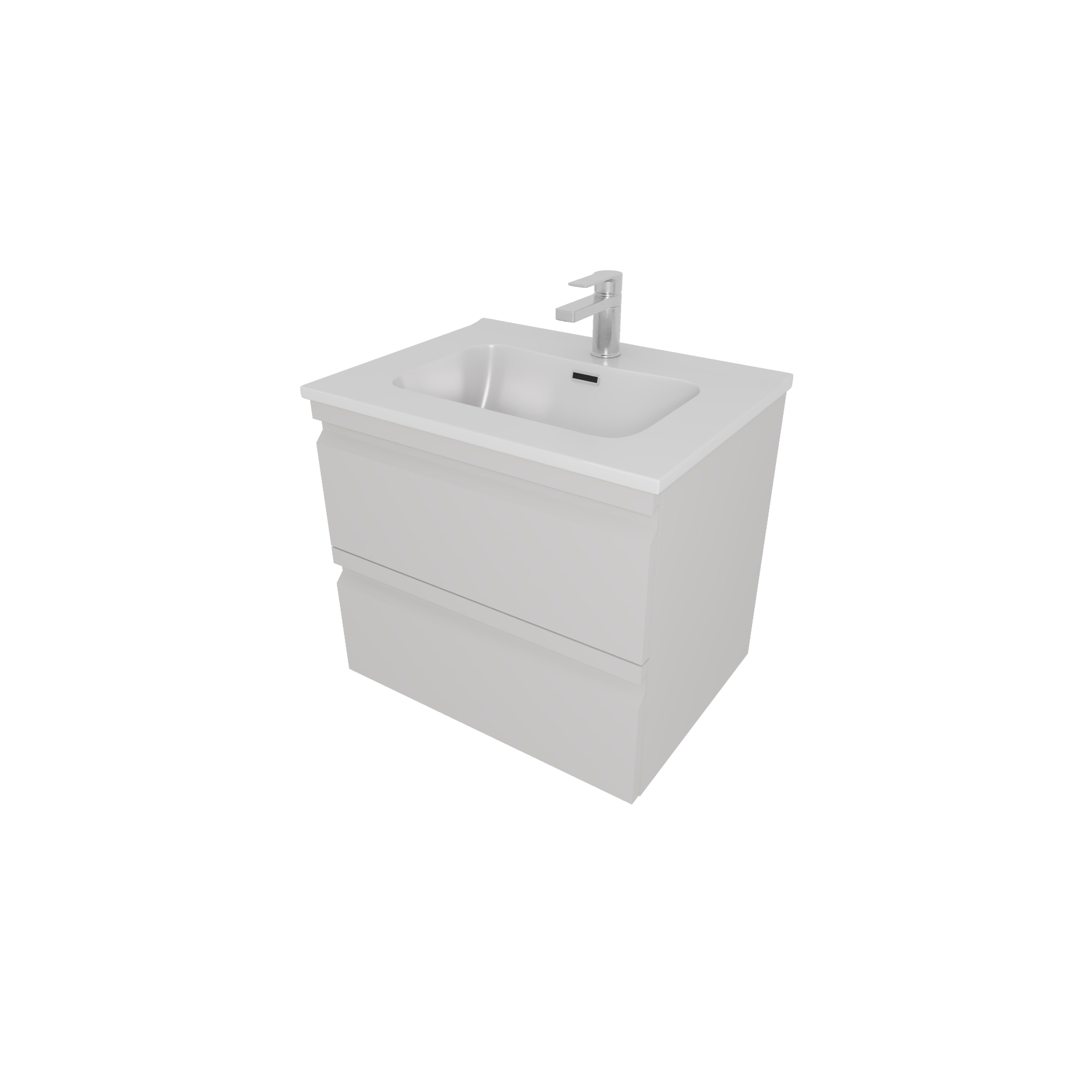 Тумба с раковиной для ванной AQ77060-LG серый туман, 610х545х460