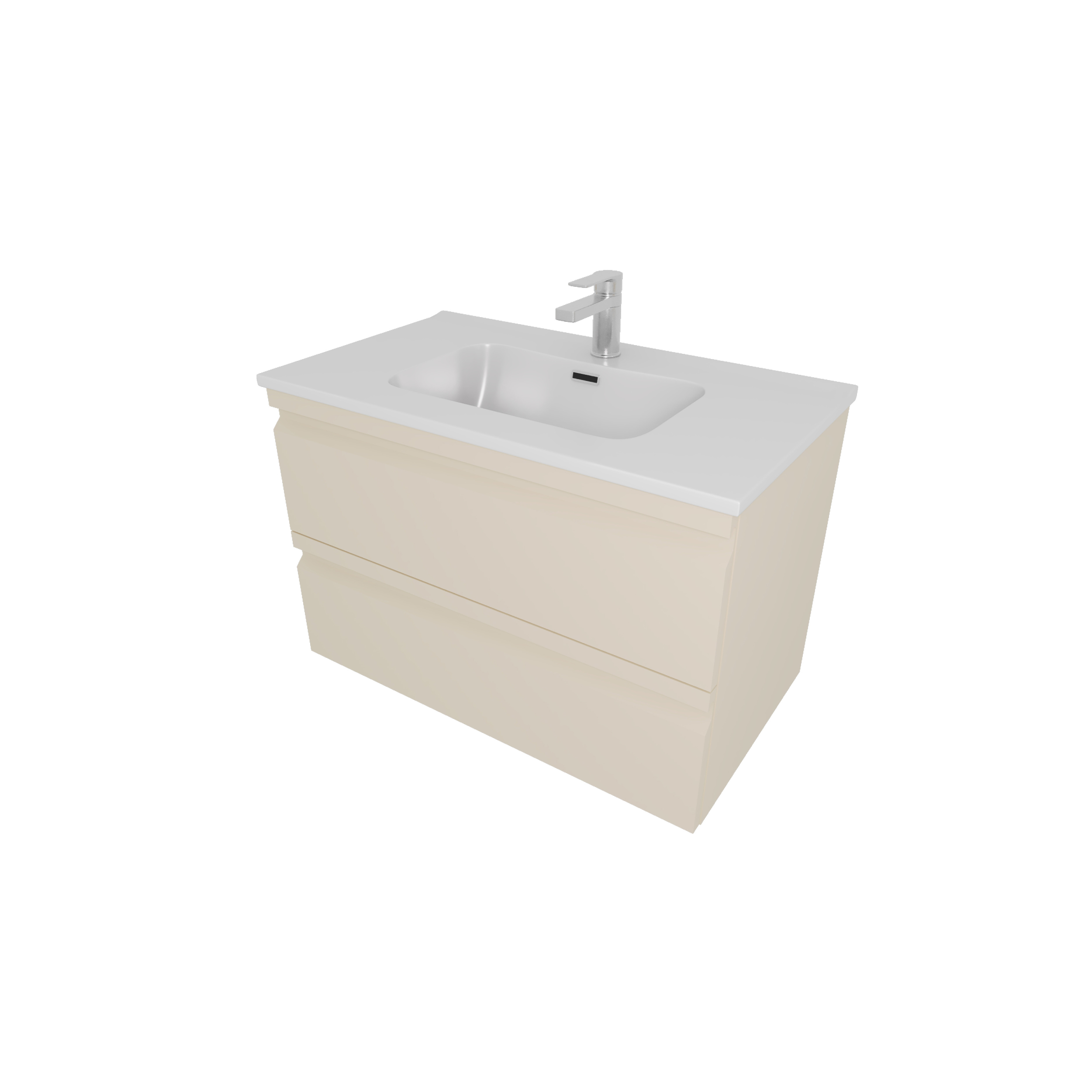 AQ77060-LC Комплект мебели:Тумба 60см ВЕГА с раковиной AQ0460-00, 2 ящика, цвет капучино светлый