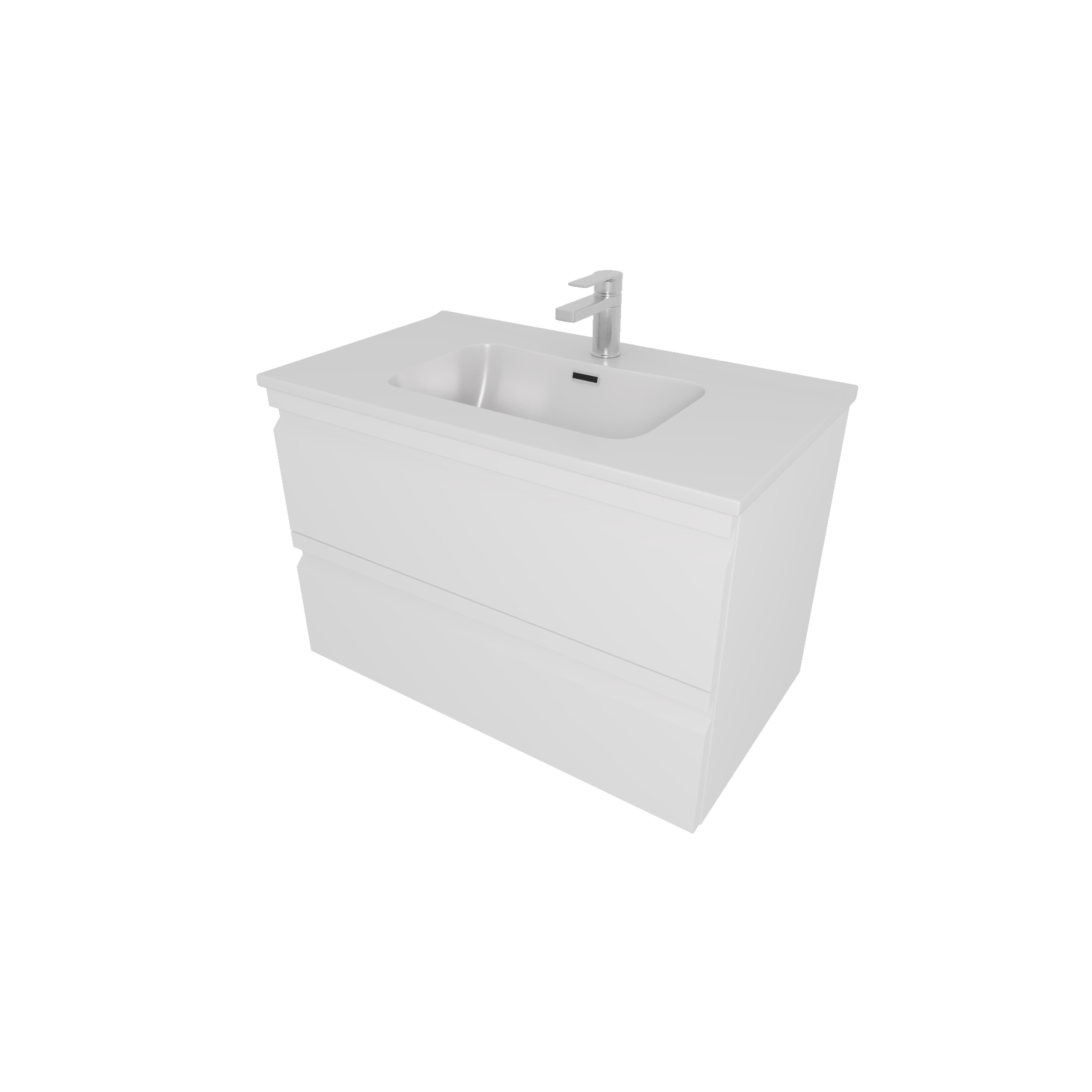 Тумба с раковиной для ванной AQ77080-MW белый матовый, 815х545х460
