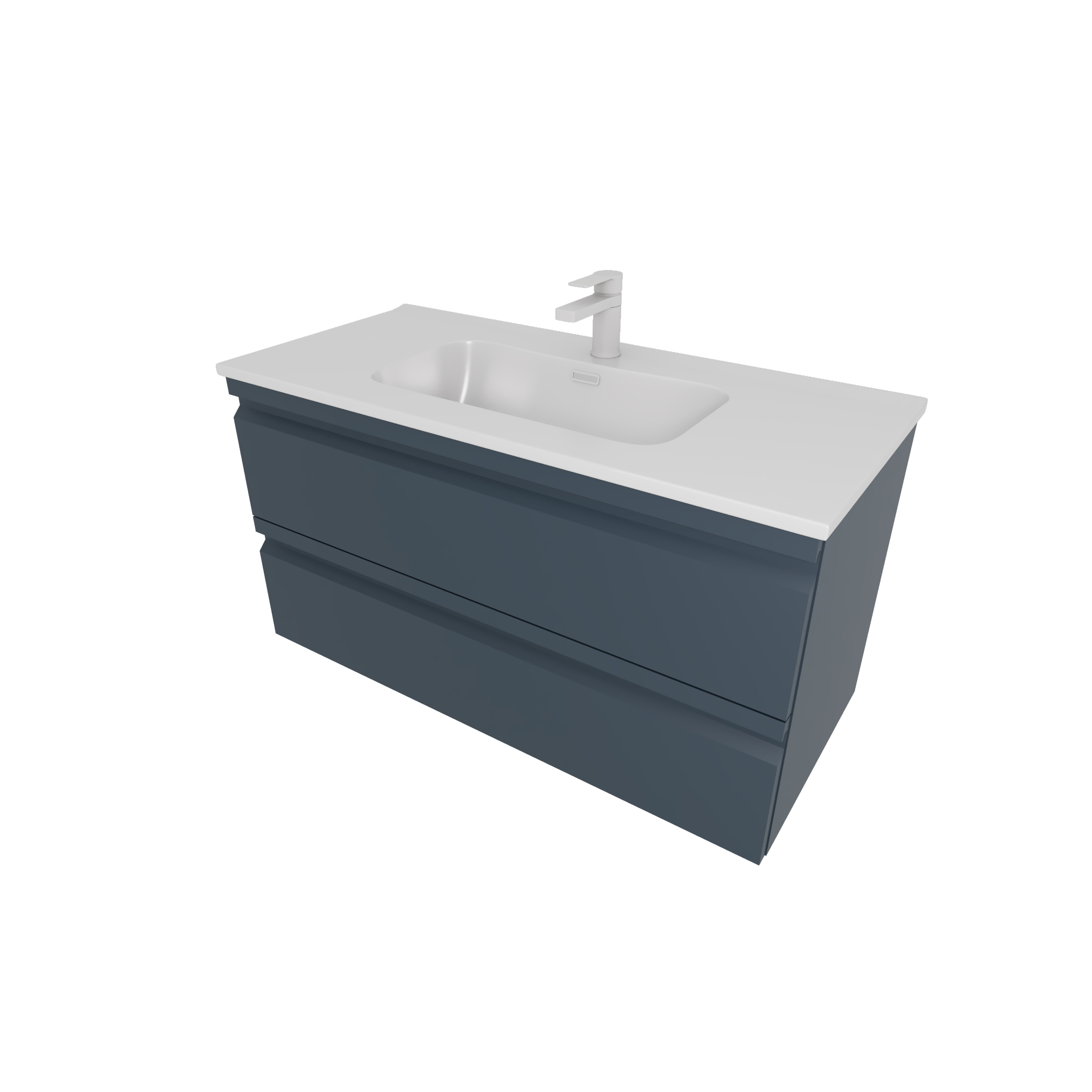 Тумба с раковиной для ванной AQ77100-MG серый матовый, 1010х545х460