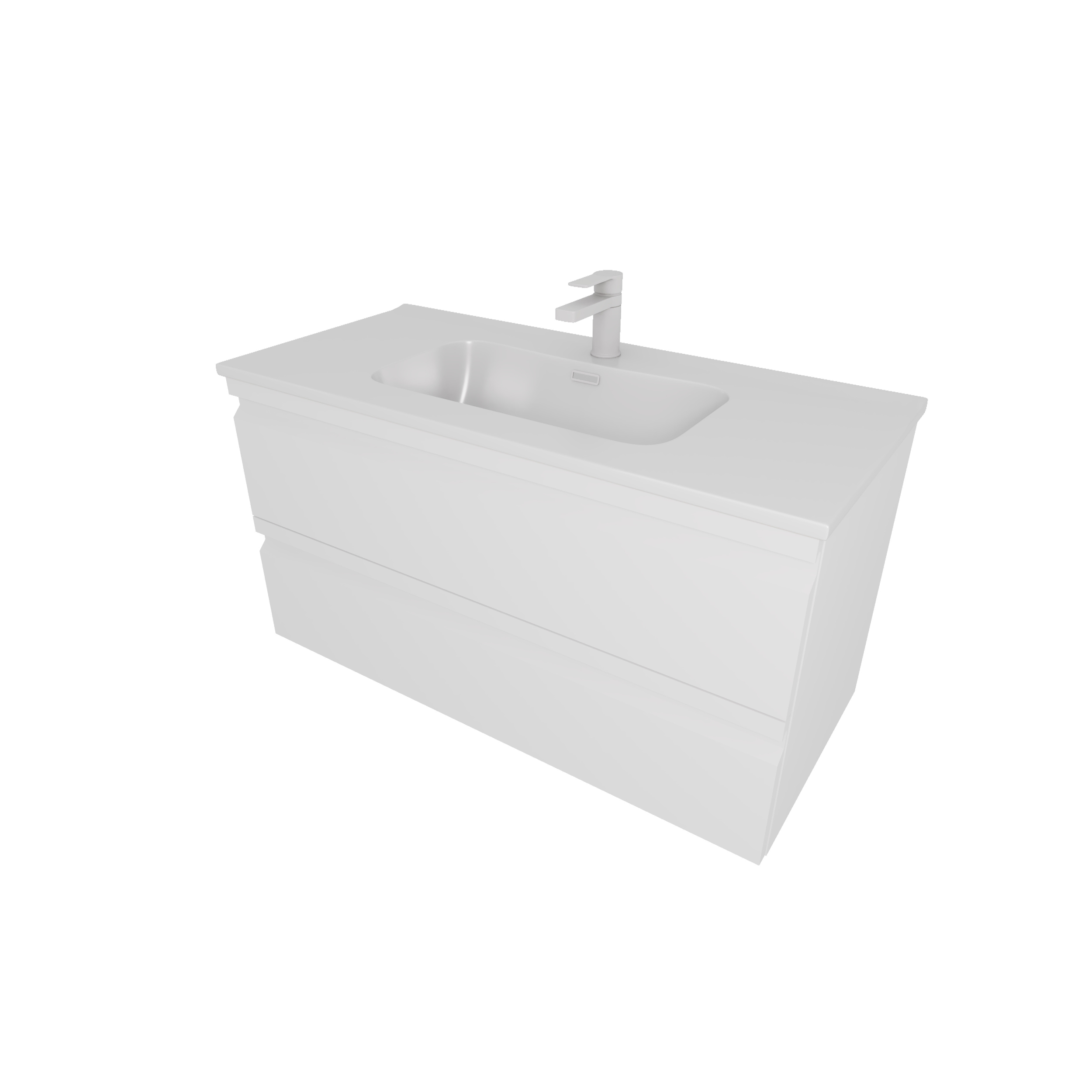 Тумба с раковиной для ванной AQ77100-MW белый матовый, 1010х545х460