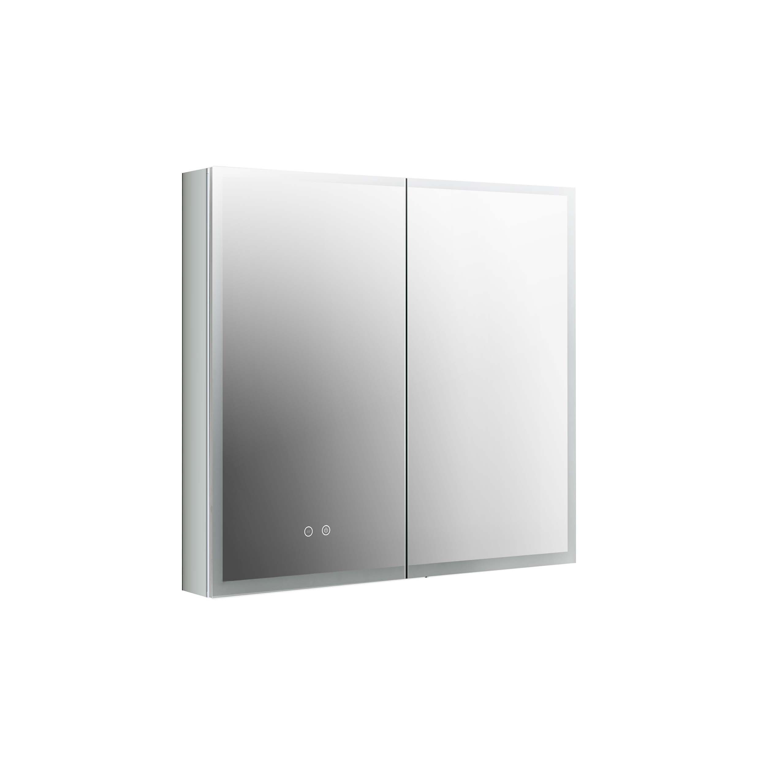 Шкаф зеркало для ванной с подсветкой Aquatek AQ7803B-MLC, прямоугольное, сенсорное управление, 800*700*133