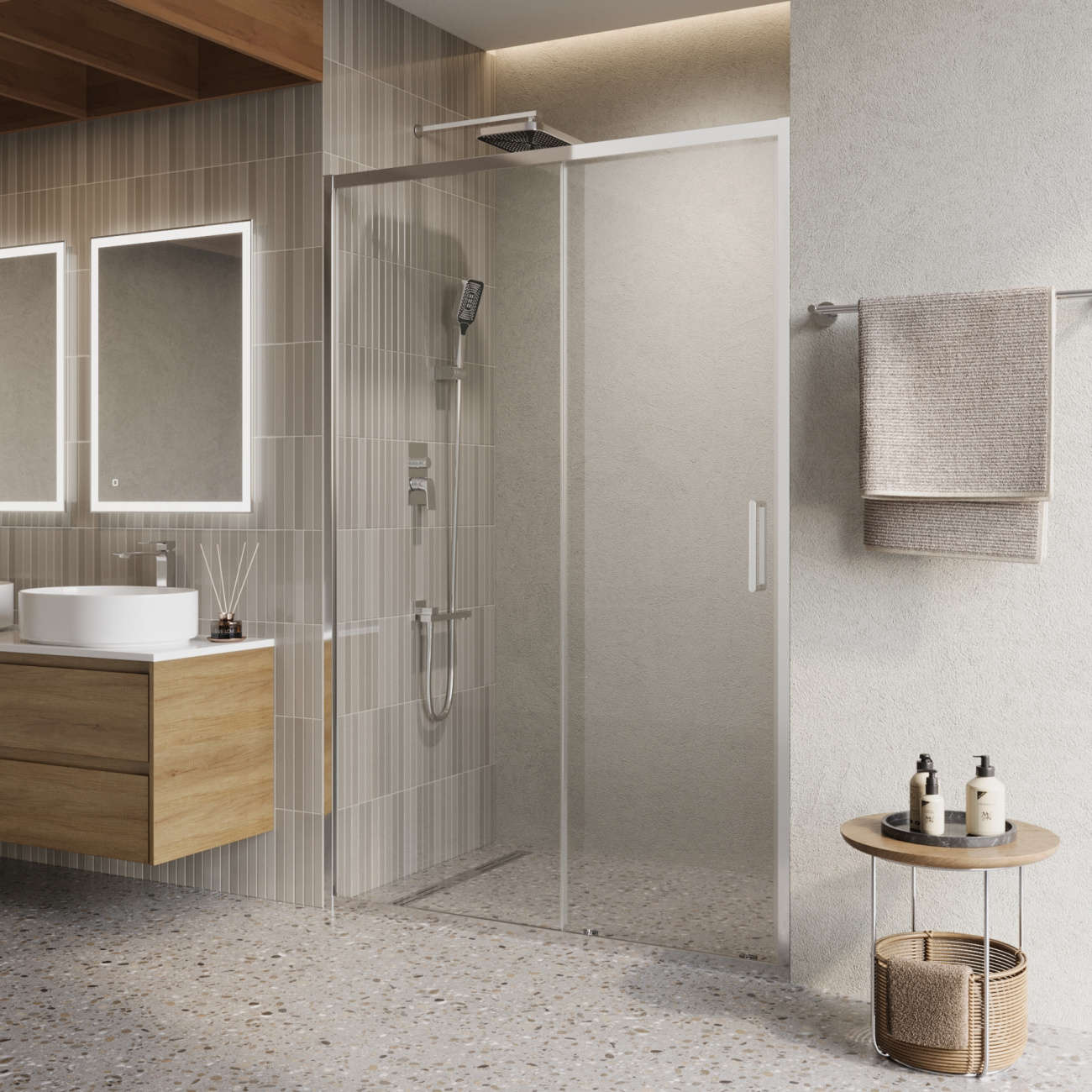 Душевая дверь BelBagno LUCE-BF-1-130-C-Cr