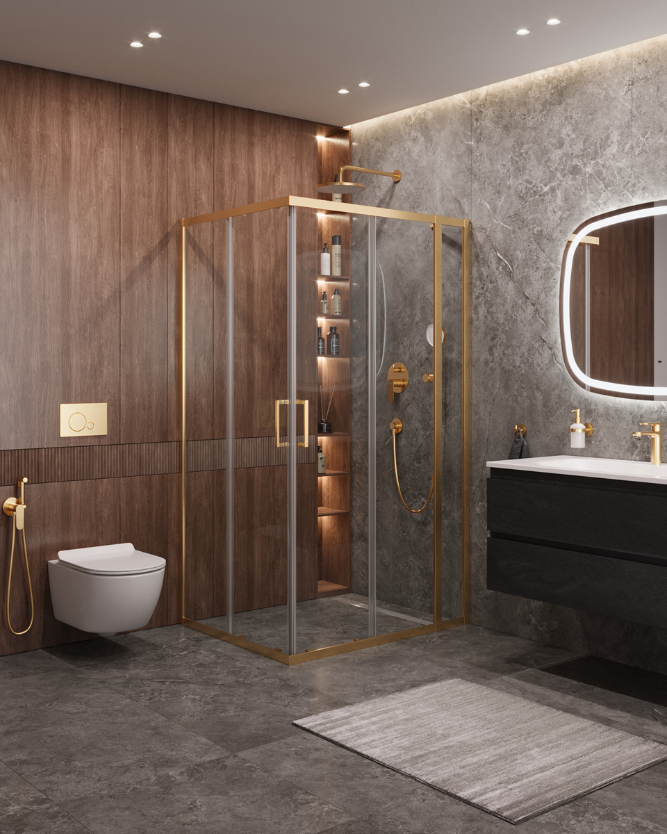 Душевой уголок CEZARES MOLVENO-AH-21-100+20-C-BORO-IV