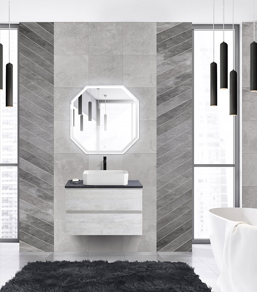 Тумба со столешницей под накладную раковину подвесная CEZARES MOLVENO 46 80 Legno Bianco