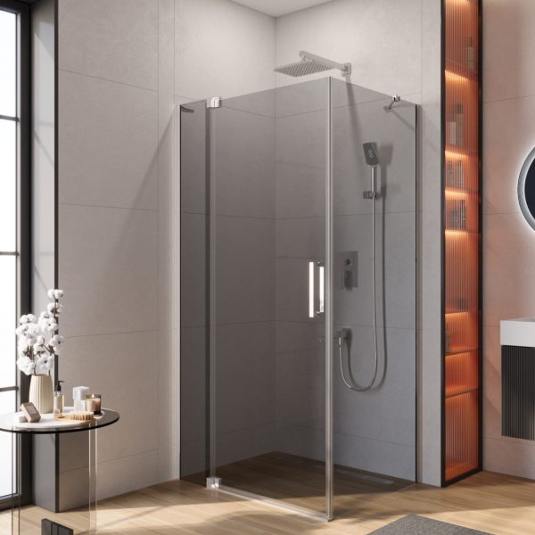 CEZARES - Душевой уголок  SLIDER-AH-1-80-100/110-GRIGIO-Cr