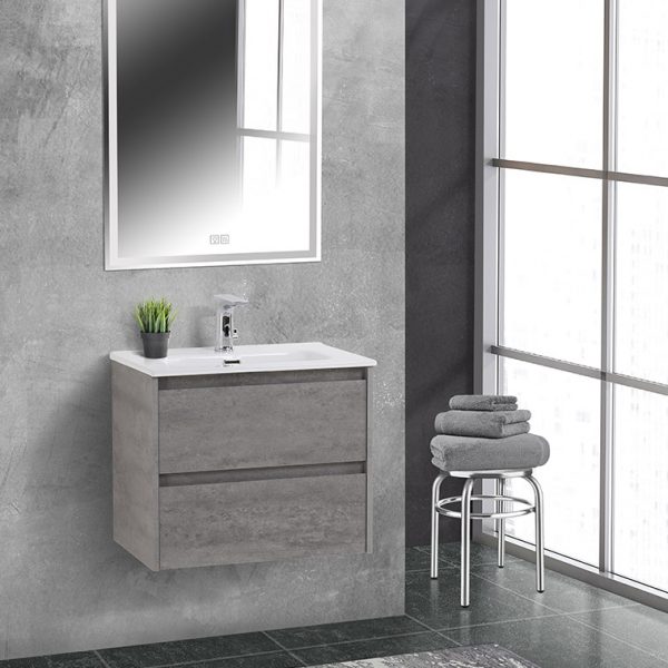 BelBagno - Тумба с раковиной подвесная  KRAFT 39 70 Cemento Grigio, раковина белая