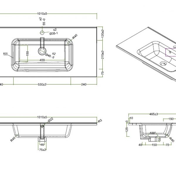 BelBagno - Тумба с раковиной подвесная  PIETRA 100 Stucco Cemento Leggero, раковина белая
