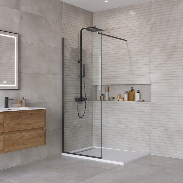 BelBagno - Душевая перегородка  KRAFT-L-1-80-C-NERO