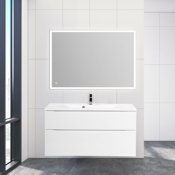 BelBagno - Тумба с раковиной подвесная  MARINO-H60 110 Bianco Lucido, раковина белая