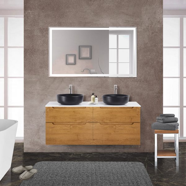 BelBagno - Тумба со столешницей и накладными раковинами подвесная  ETNA-H60 140 Rovere Nature