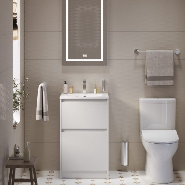 BelBagno - Тумба с раковиной напольная  KRAFT 39 50 Bianco Opaco, раковина белая BB-8099-3-50