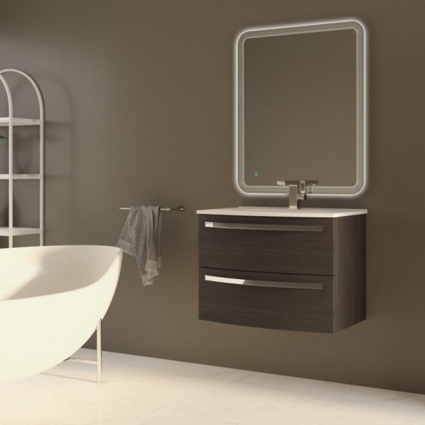 CEZARES - Тумба с раковиной подвесная  COMFORT 75 Grigio Scuro, раковина белая