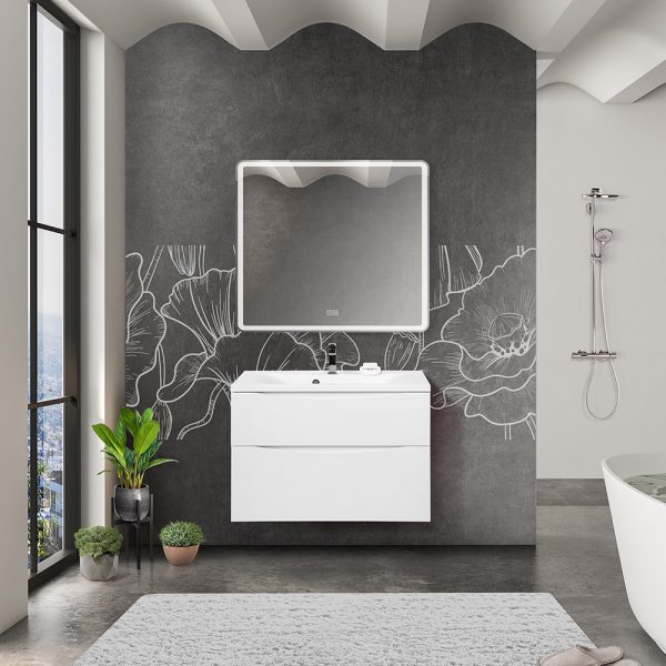 BelBagno - Тумба с раковиной подвесная  MARINO-H60 90 Bianco Lucido, раковина белая