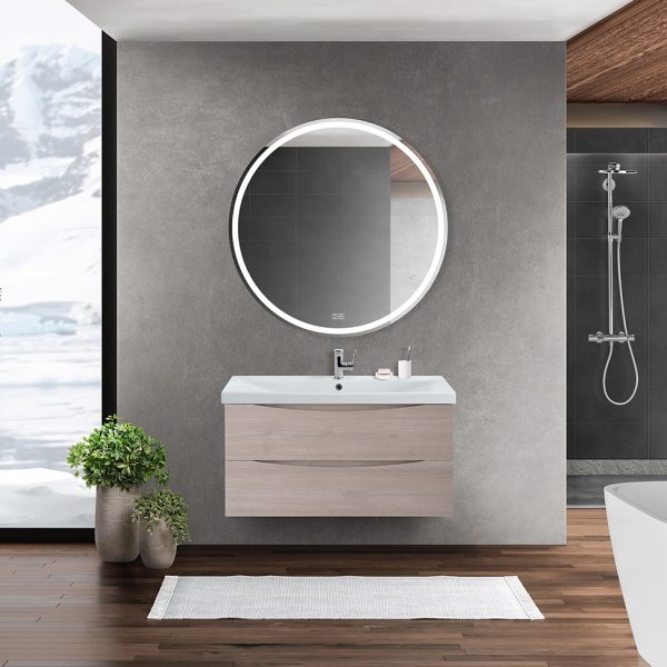 BelBagno - Тумба с раковиной подвесная  MARINO-CER 90 Rovere Grigio, раковина белая