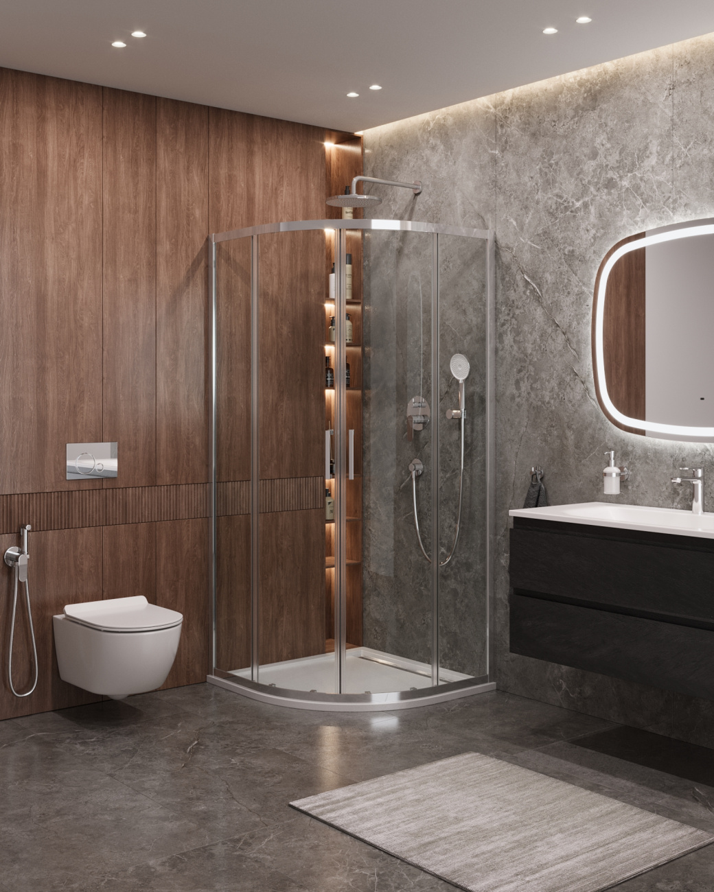 Душевой уголок CEZARES MOLVENO-R-2-100-C-Cr-IV