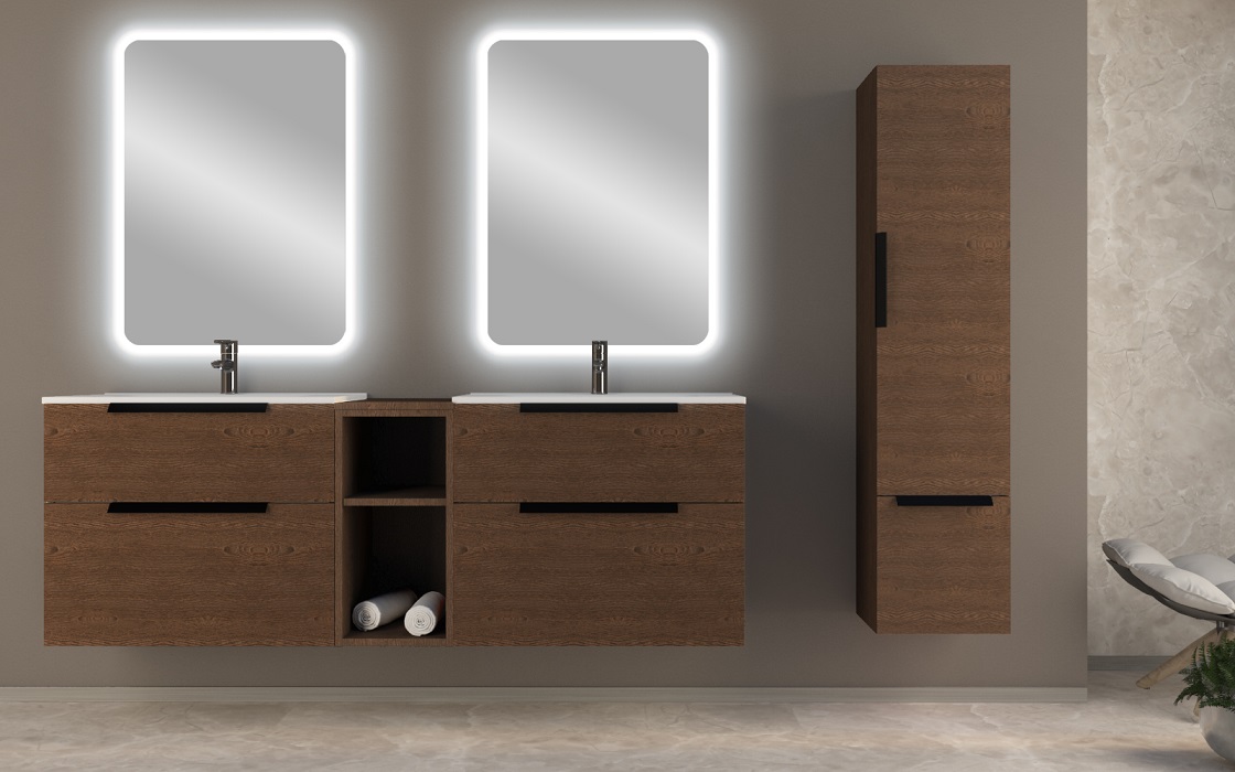 Тумба с раковиной подвесная CEZARES URBAN 74 Frassino Scuro