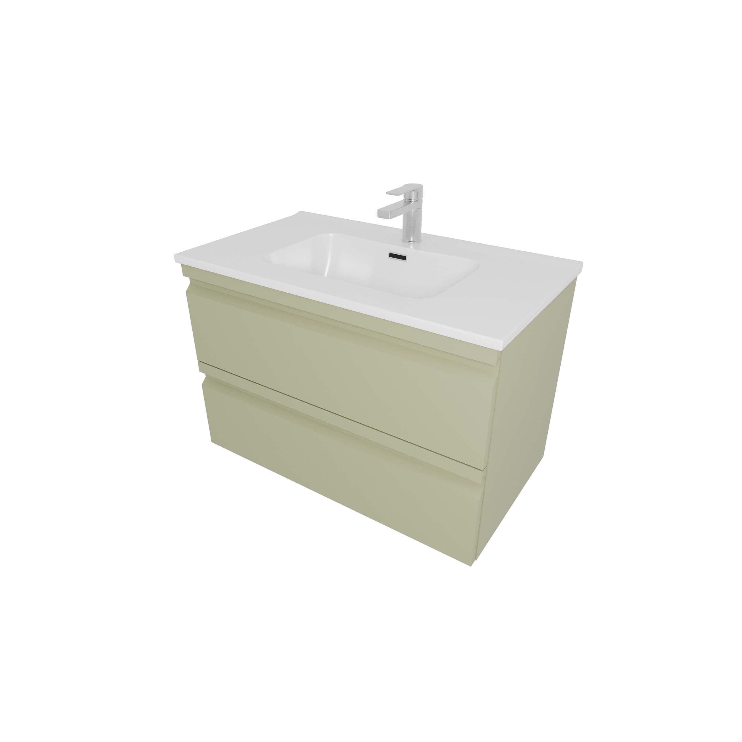 Тумба с раковиной для ванной AQ77080-GS шалфей зеленый, 815х545х460