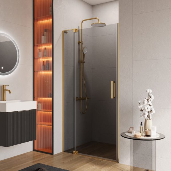 CEZARES - Душевая дверь в нишу  SLIDER-B-1-90/100-GRIGIO-BORO