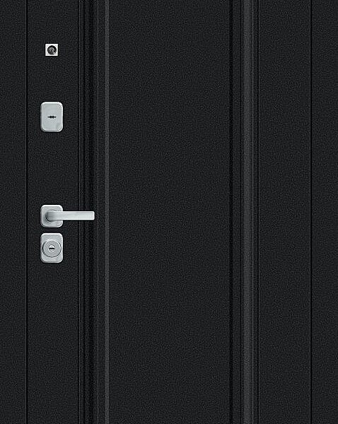 Дверь Bravo - Флэш МФ/BChrome Букле черное/Bianco Melinga