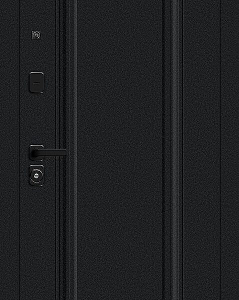 Дверь Bravo - Флэш МФ/SBlack Букле черное/White Silk