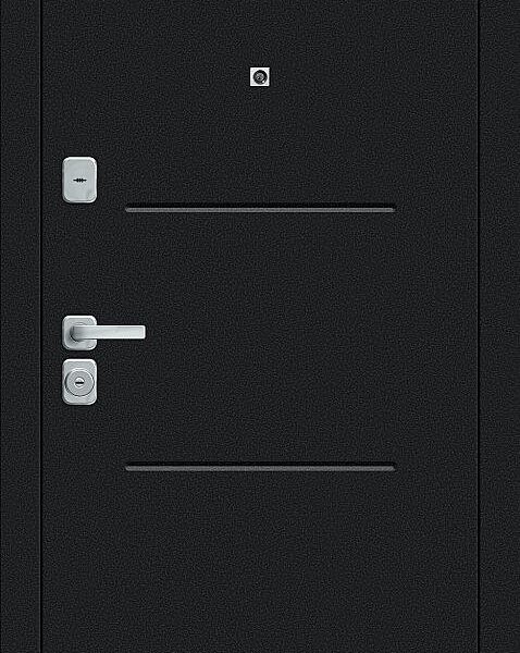 Дверь Bravo - Техно/BChrome Букле черное/Wenge Melinga