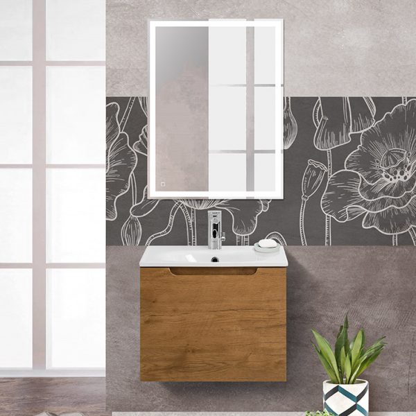 BelBagno - Тумба с раковиной подвесная с одним ящиком  ETNA 60 Rovere Nature, раковина белая